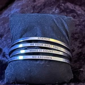 Set of 4 Silver Inspirational Bracelets - Never Worn
